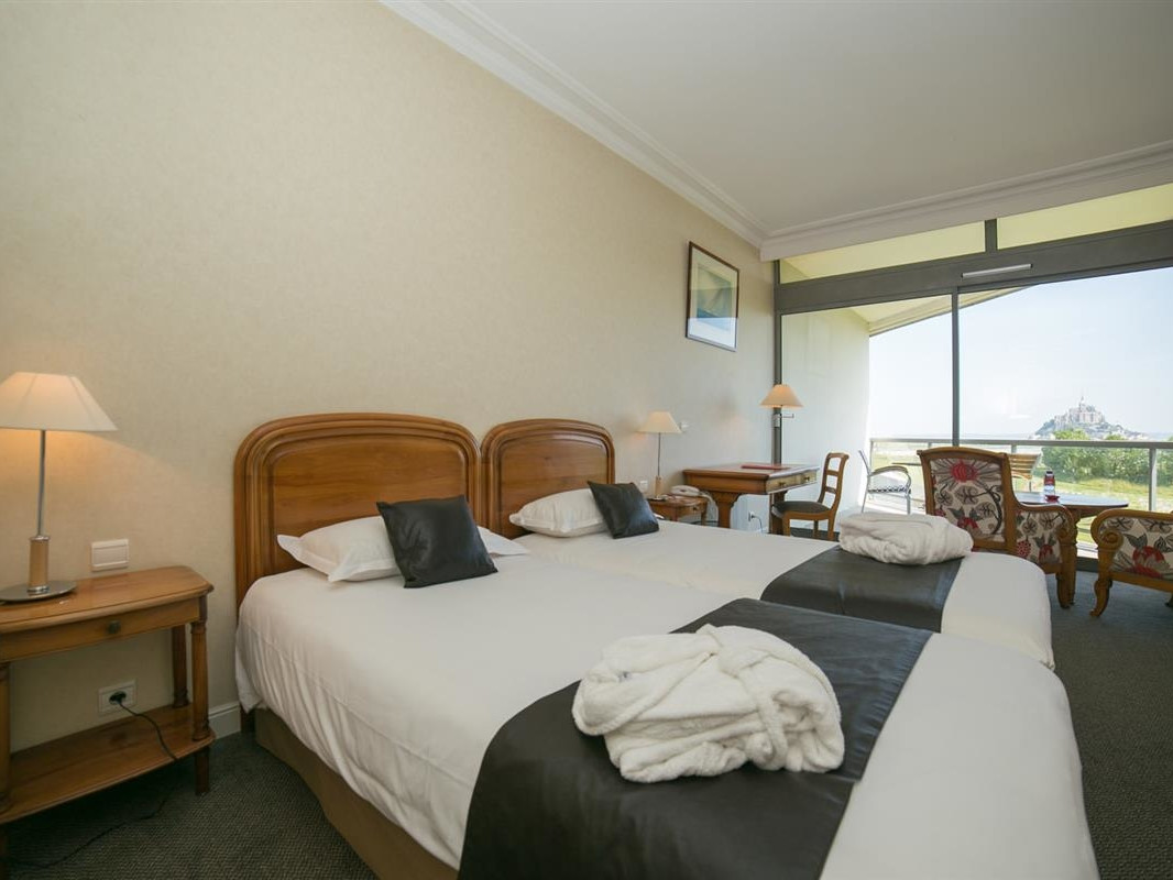 Hotel Relais-Mont-Saint-Michel camera Vista monte