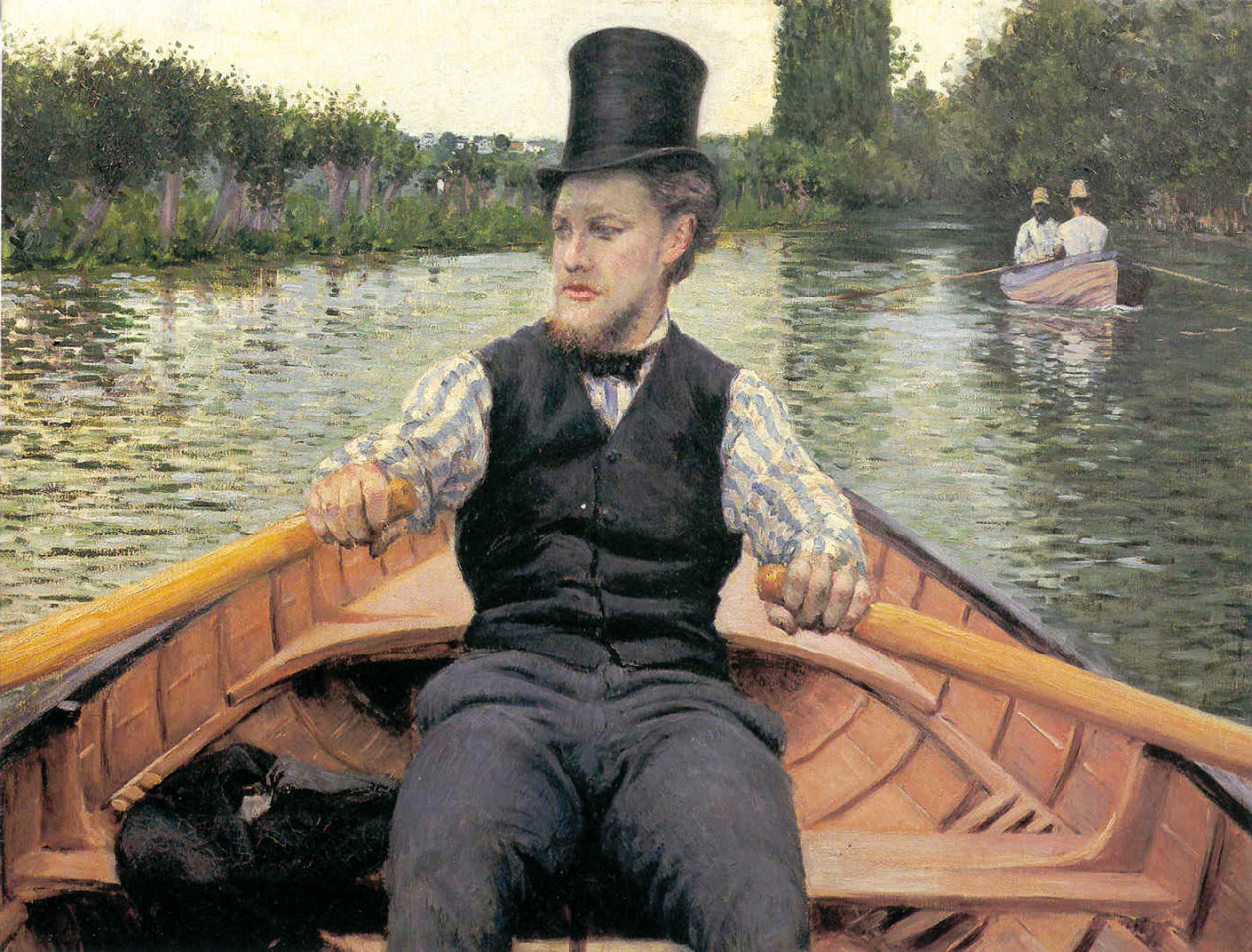 Gustave Caillebotte, La Partie de bateau (1877-78); olio su tela, 90×117 cm, collezione privata, Parigi
