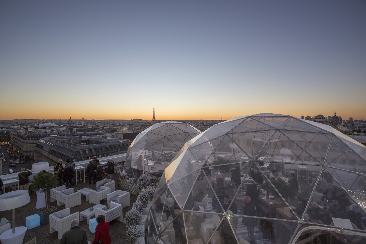 Terrazza panoramica all'ultimo piano di Galeries Lafayette Parigi