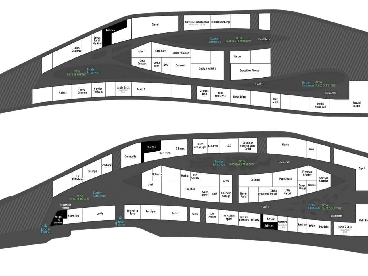 Pianta del centro Outlet One Nation Paris