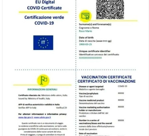 Green Pass Prova di Vaccinazione
