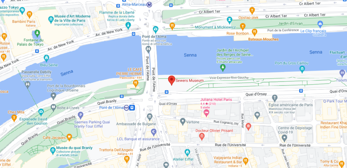 mappa Musée des Egouts de Paris