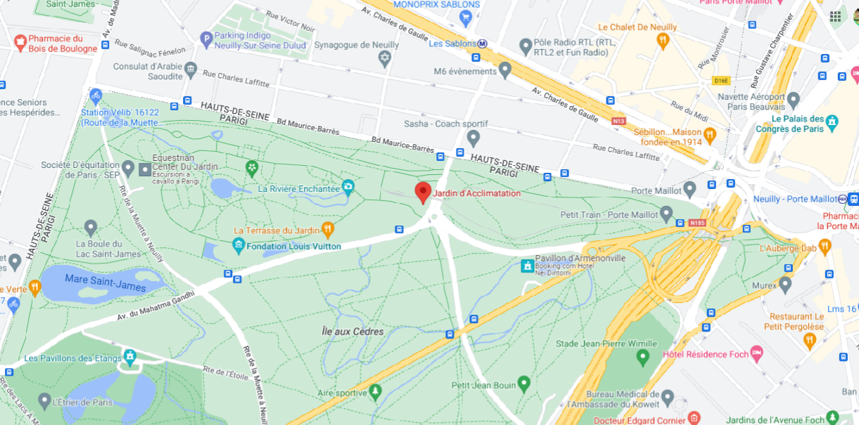 Mappa Jardin d'Acclimatation