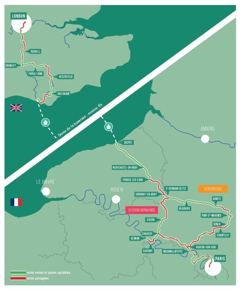 mappa Avenue Verte London-Paris