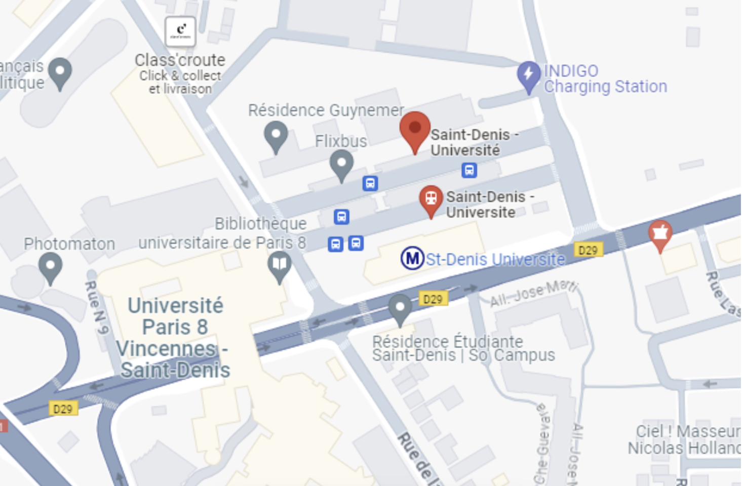 Pianta del parcheggio Parigi St-Denis Université