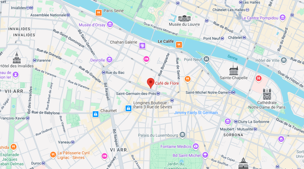 mappa Café de Flore