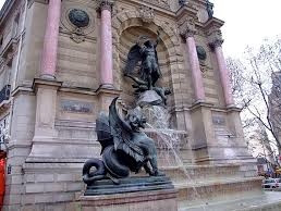  Fontana e Boulevard Saint Michel a Parigi, nel quartiere Latino